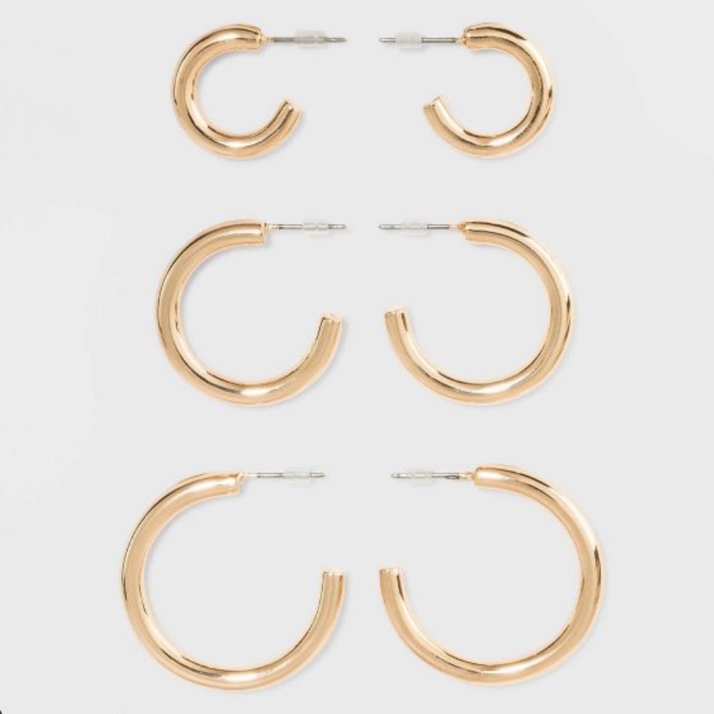 Wild Fable Gold Hoop Earring Set NWT